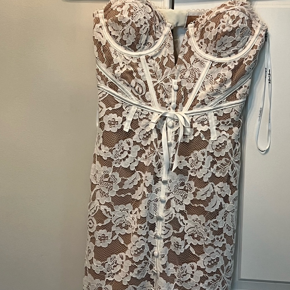 For Love And Lemons Tan Babydoll Sweetheart Dress